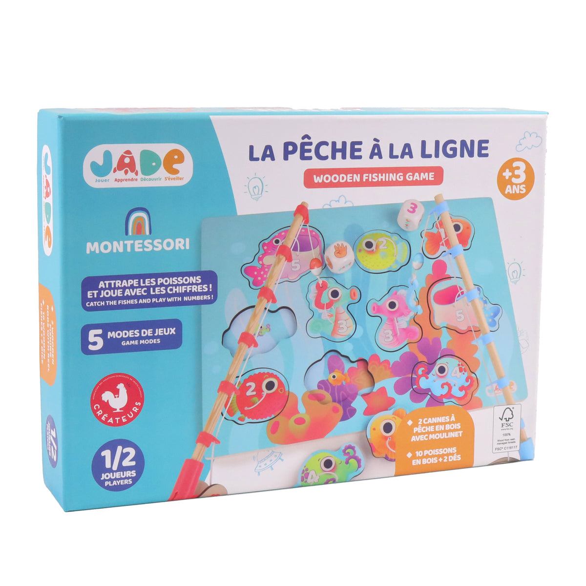 La pèche à la ligne en bois JADE 3+
